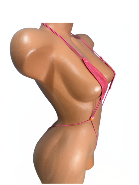 Metallic Pink on Orange micro slingshot bikini