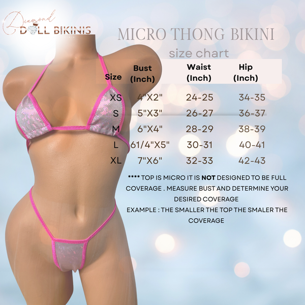 Pink BlackTrim thong bikini, thong bikini