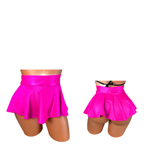 Hot Pink Micro Mini Skater Skirt