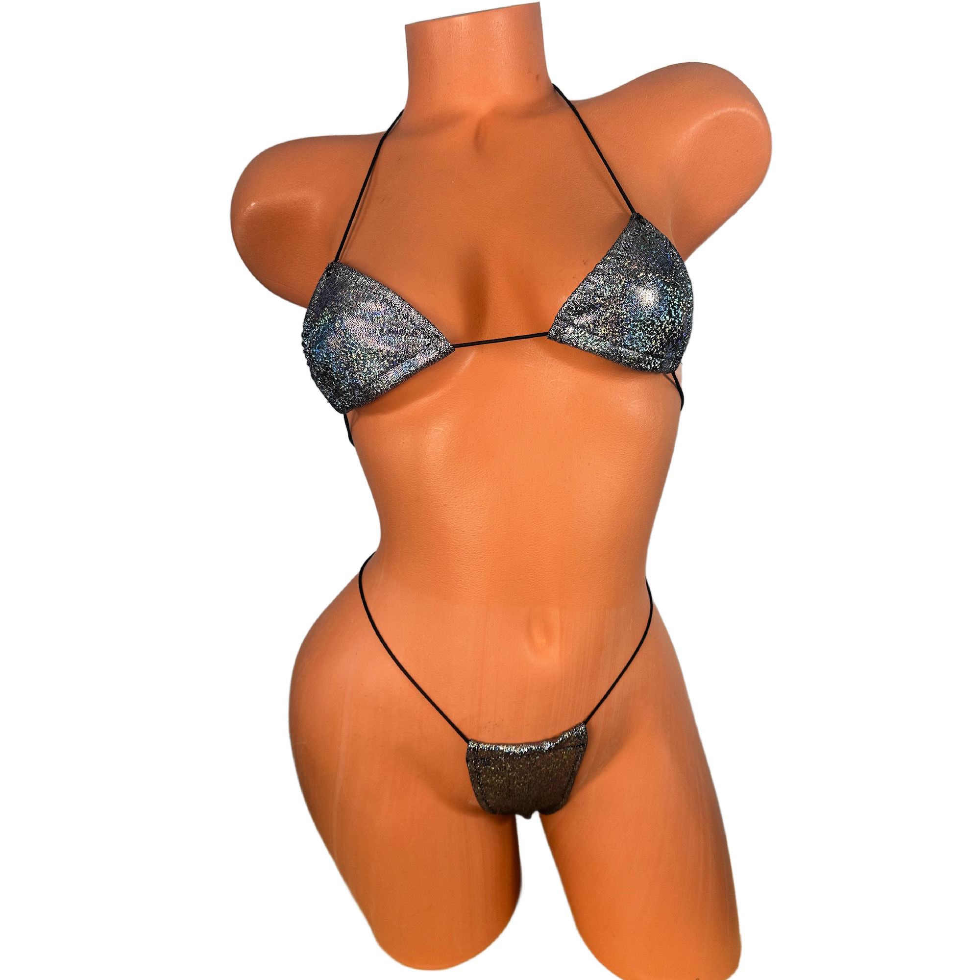 Silver on Black Mini Bikini