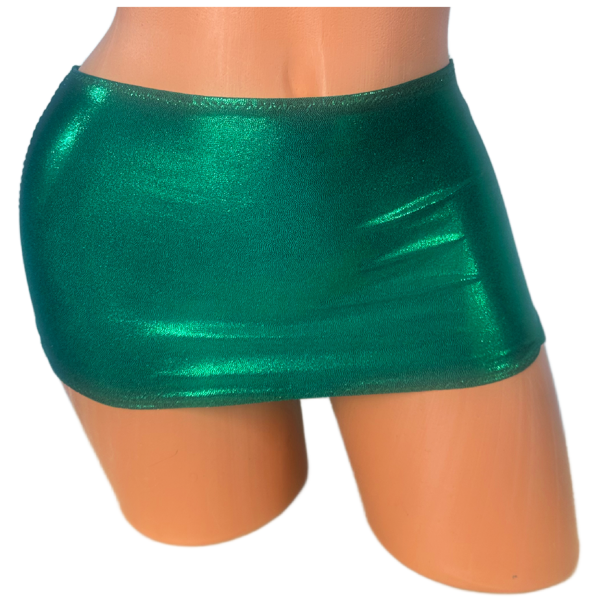 Kelly Green Metallic Micro mini skirt cover up