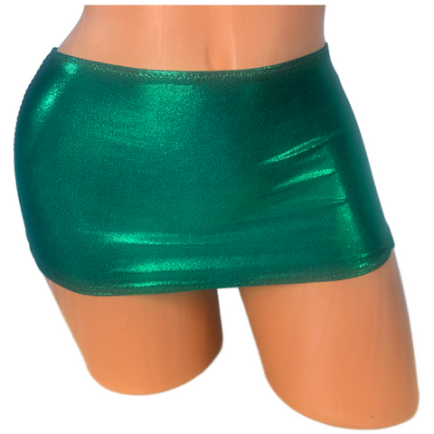 Kelly Green Metallic Micro mini skirt cover up