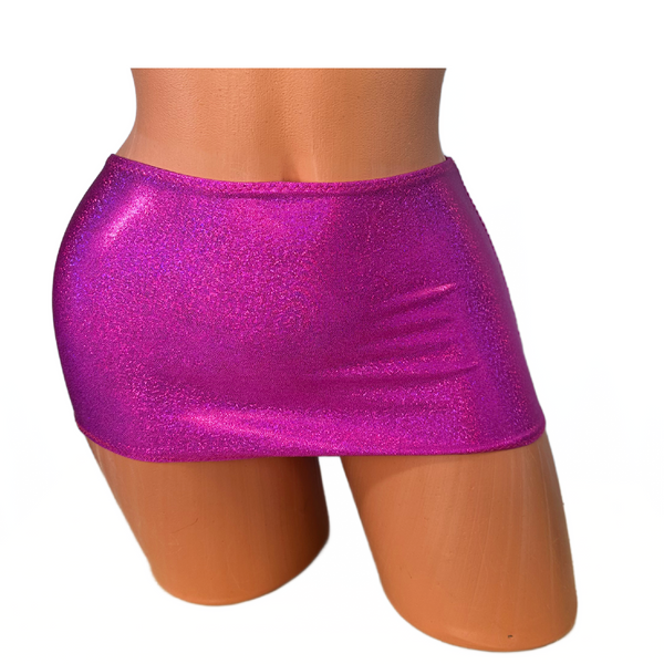 Fuchsia  Metallic Micro mini skirt cover up