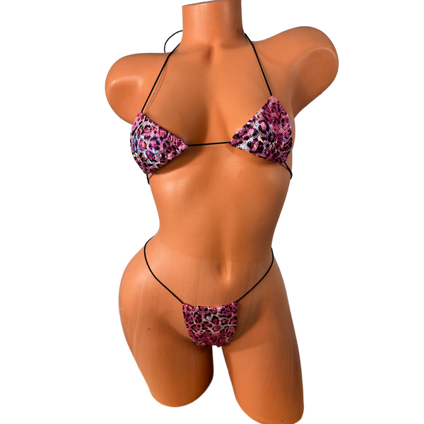 Metallic Pink Leopard Mini Bikini