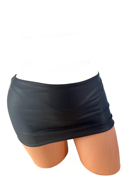 Black Matte  Micro mini skirt cover up