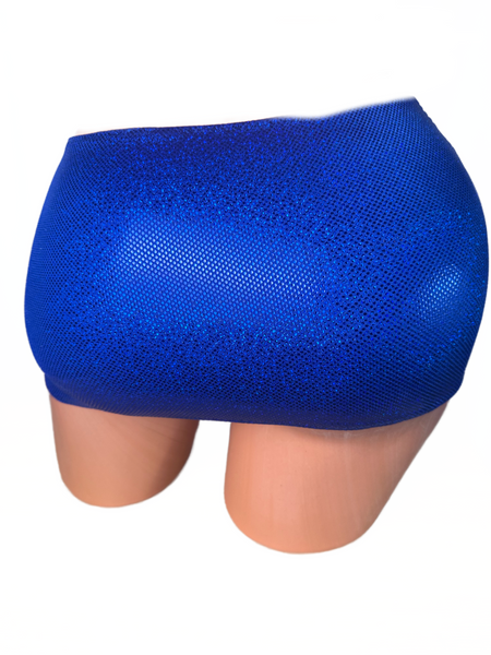 Sapphire blue metallic Micro mini skirt cover up