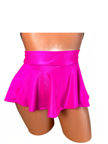Hot Pink Micro Mini Skater Skirt