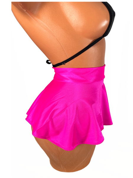 Hot Pink Micro Mini Skater Skirt