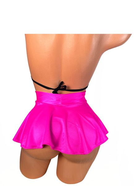Hot Pink Micro Mini Skater Skirt