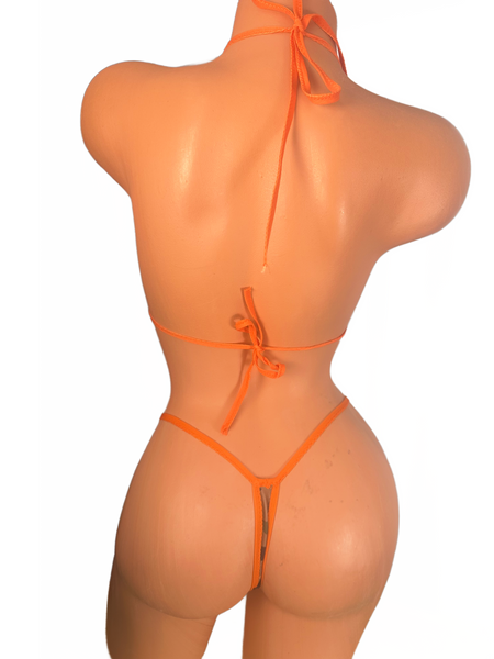 Camo Micro Bikini – Neon Orange Trim Ultra Sexy String Bikini Set