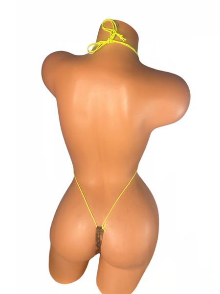 Army Green neon yellow micro slingshot bikini