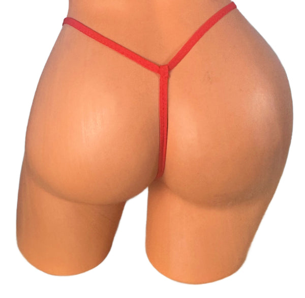Brown Cheetah Red Trim  Micro Thong