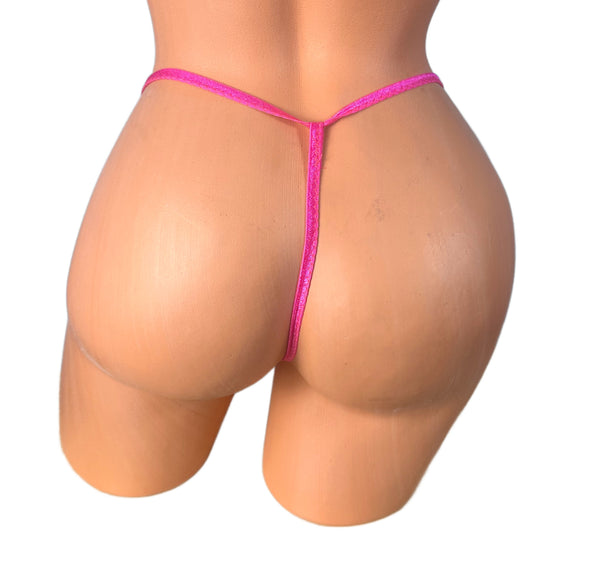 Hot Pink Snake Skin Hot Pink Trim Micro Thong