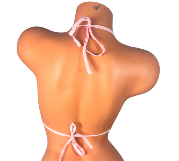 Red/ Pink Trim Micro Triangle Top