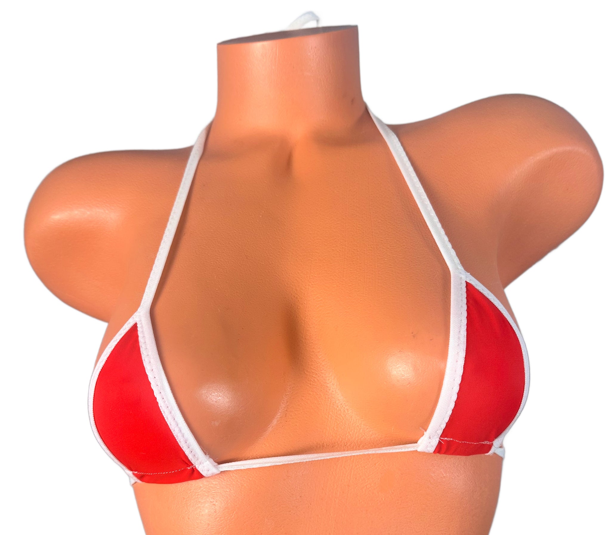 Red/ White Trim Micro Triangle Top