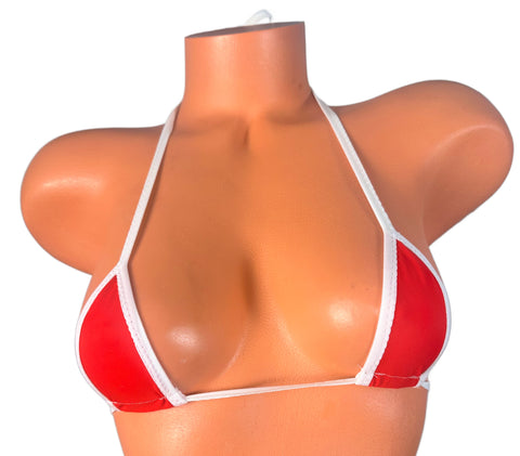 Red/ White Trim Micro Triangle Top