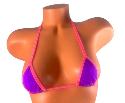 Purple/ Pink Trim Micro Triangle Top