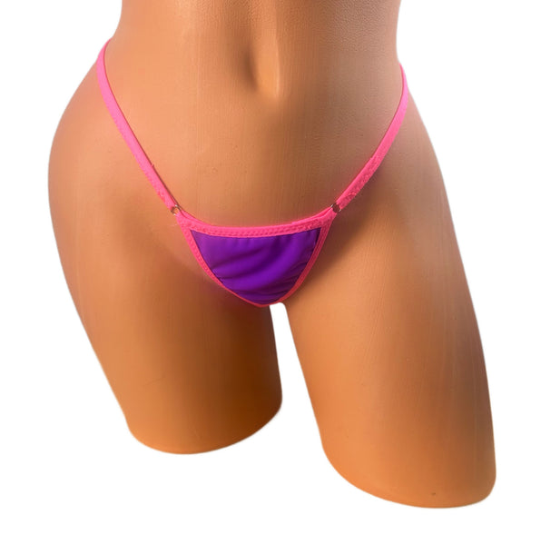 Purple/Pink Trim Extreme Micro Thong