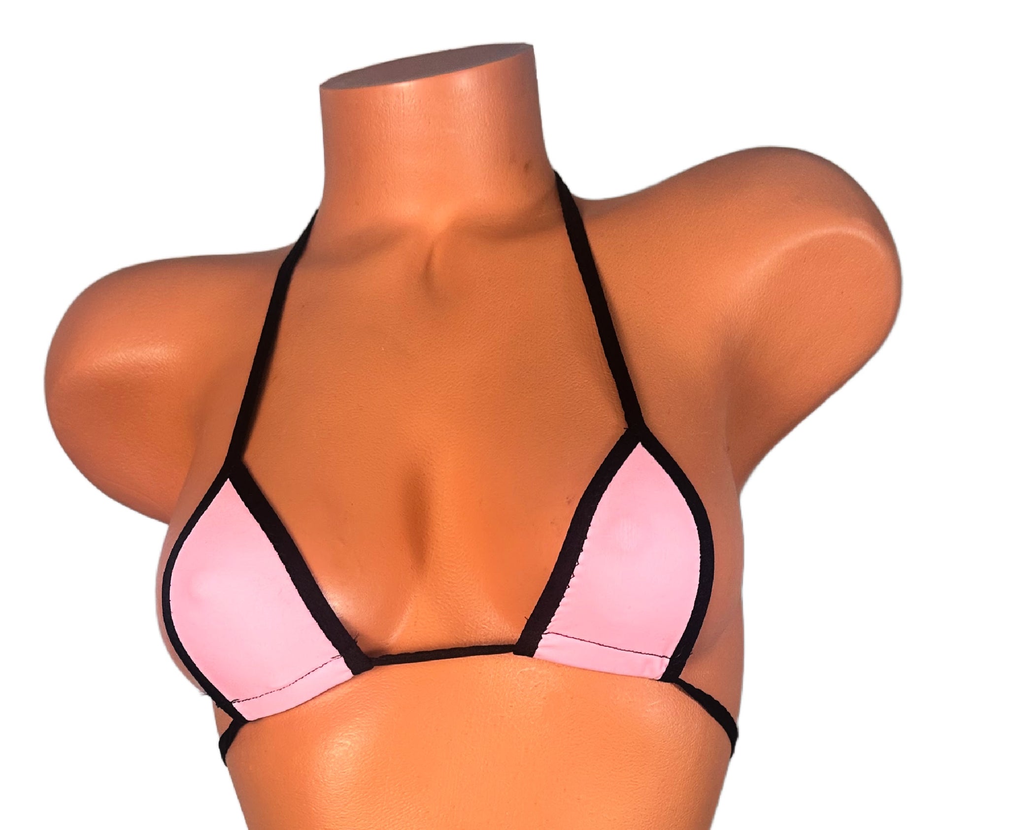 Pink/ Black Trim Micro Triangle Top