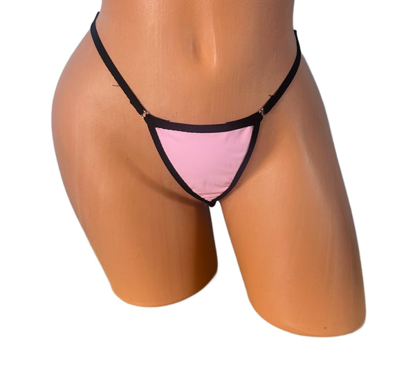 Pink Black Trim  Micro Thong