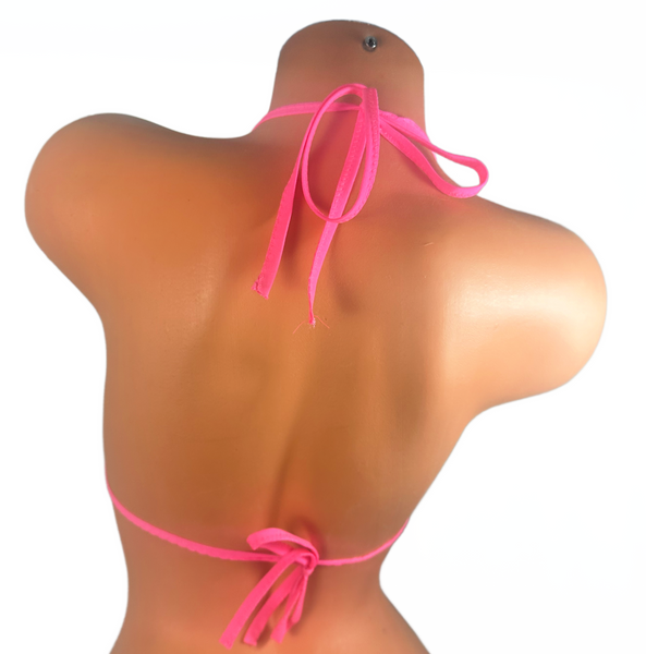 Pink Cheetah Micro Halter Top