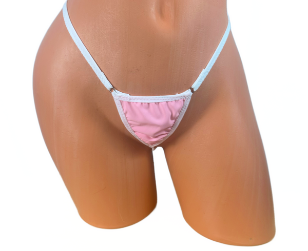 Pink White Trim Micro Thong