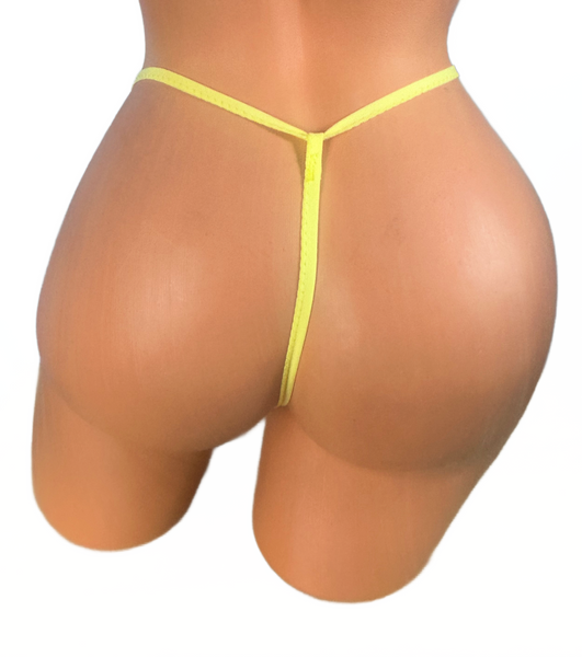 Olive Camouflage Yellow Trim Micro Thong
