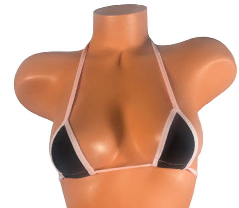 Black / Pink Trim Micro Triangle Top