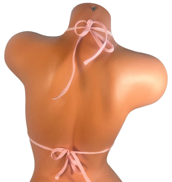 Black / Pink Trim Micro Triangle Top