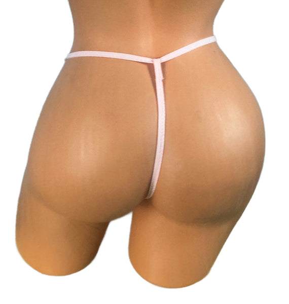 Black Pink Trim Micro Thong