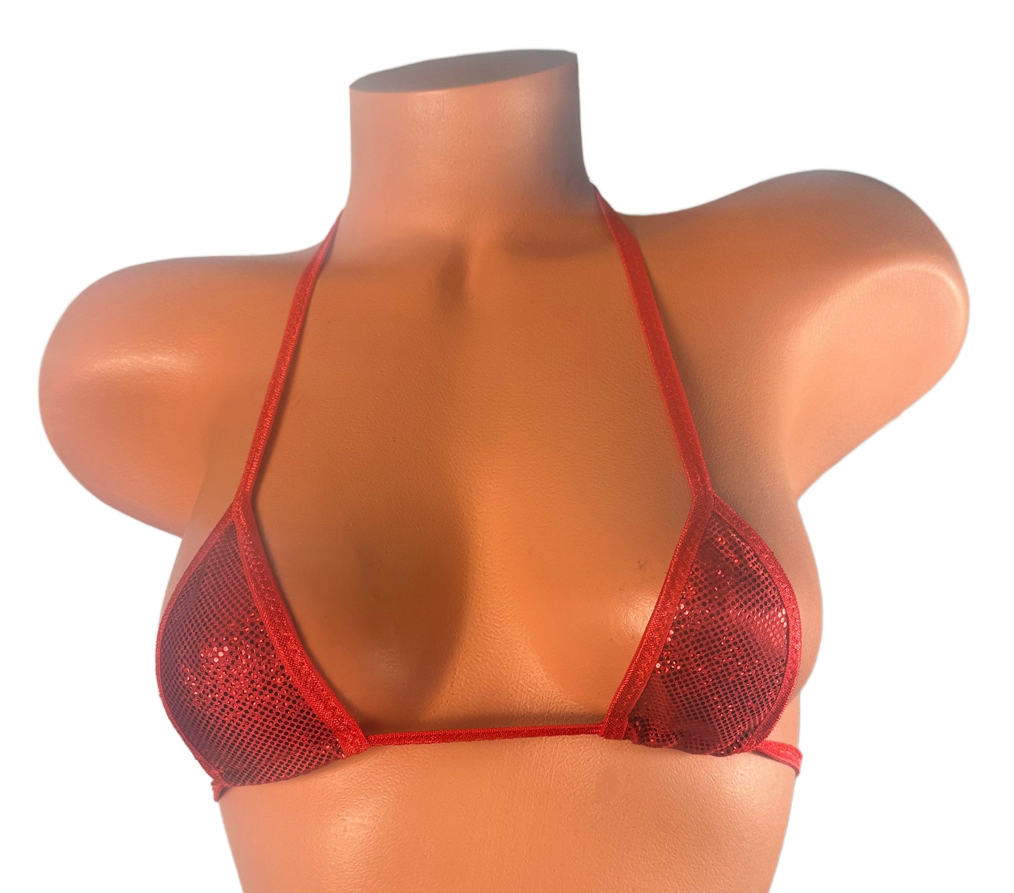 Red Metllic / Red Trim Micro Triangle Top