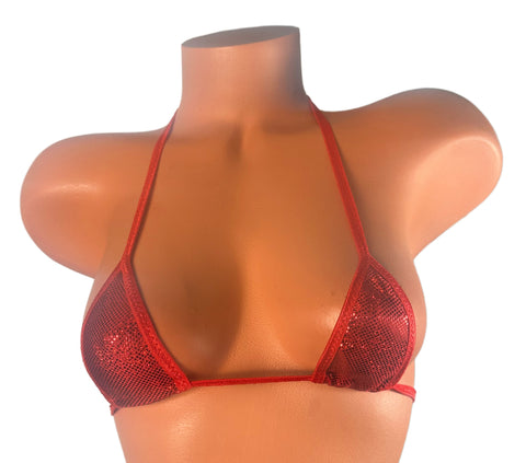 Red Metllic / Red Trim Micro Triangle Top