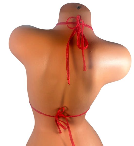 Red Metllic / Red Trim Micro Triangle Top