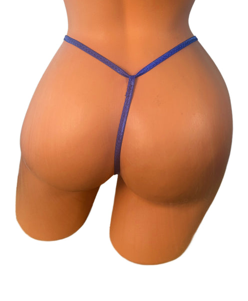 Metallic Blue Camouflage Blue Trim Micro Thong