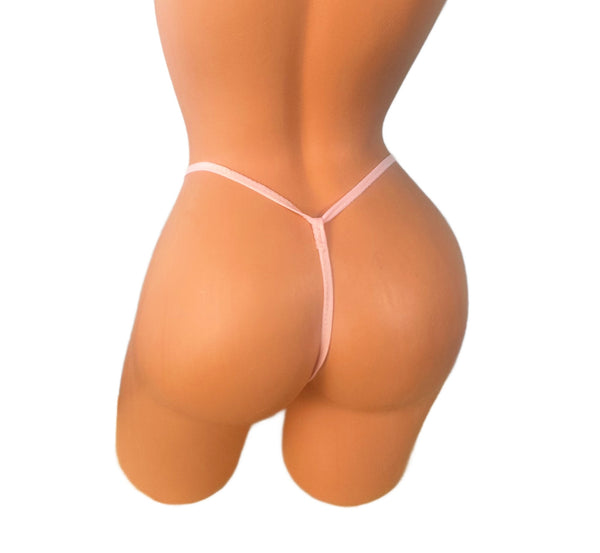 Pink Metallic  Leopard baby Pink Trim Micro Thong