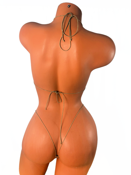 Bronze Metallic Python Print  Mini Bikini