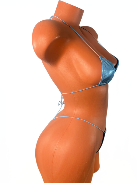 Baby Blue Metallic Mini Bikini