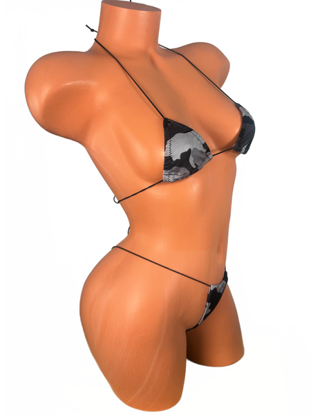 Gray Camouflage Mini Bikini