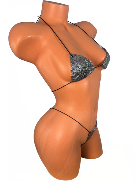 Silver on Black Mini Bikini