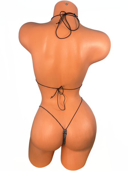 Silver on Black Mini Bikini