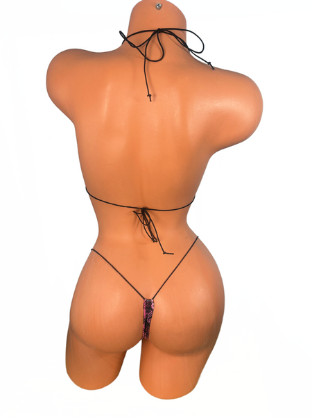 Pink Python Wet Look Mini Bikini