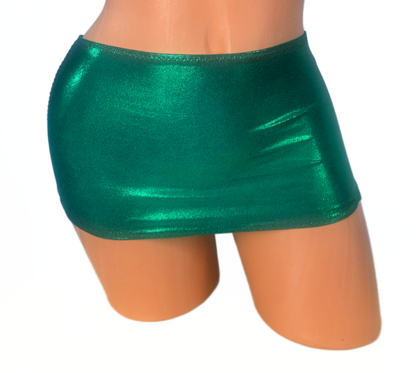 Kelly Green Metallic Micro mini skirt cover up