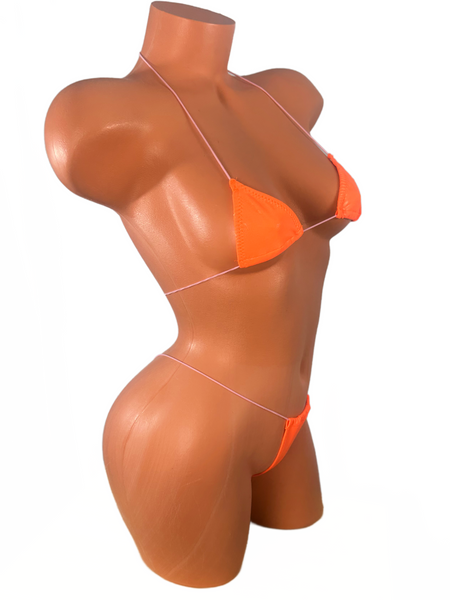 Neon orange baby pink string  Mini Bikini