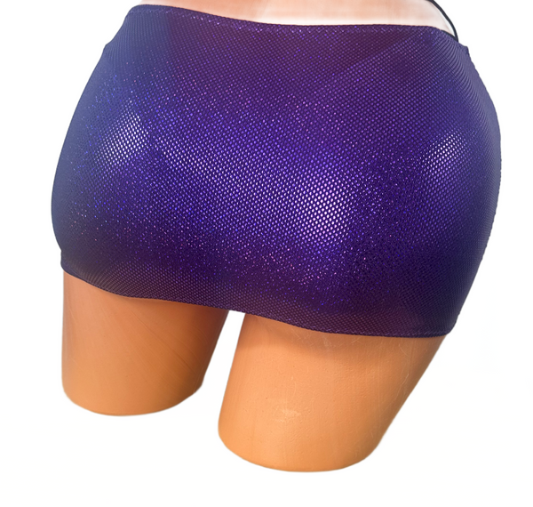 Dark Purple Metallic Micro mini skirt cover up