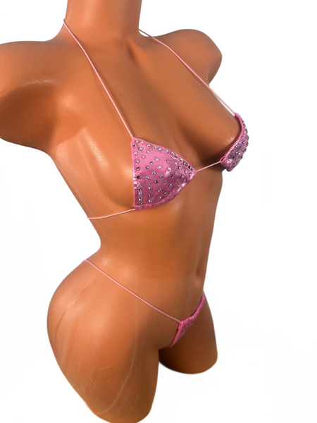 Pink Crystal Micro elastic Bikini