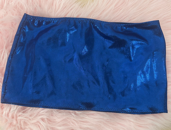 Navy metallic Micro mini skirt cover up