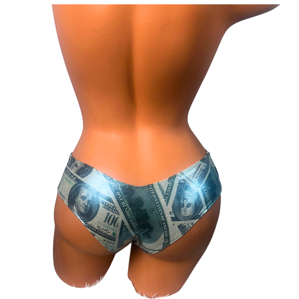 Money Print Cheeky Booty Shorts