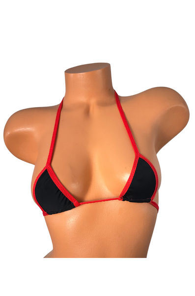 Black Red Trim Two piece Slingshot Bikini