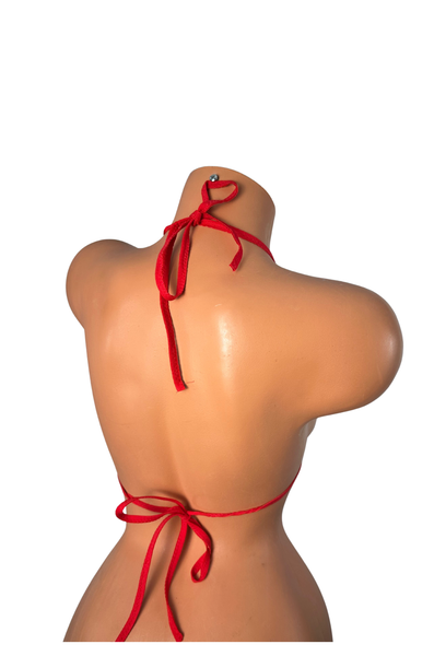 Red Black trim Thong Bikini