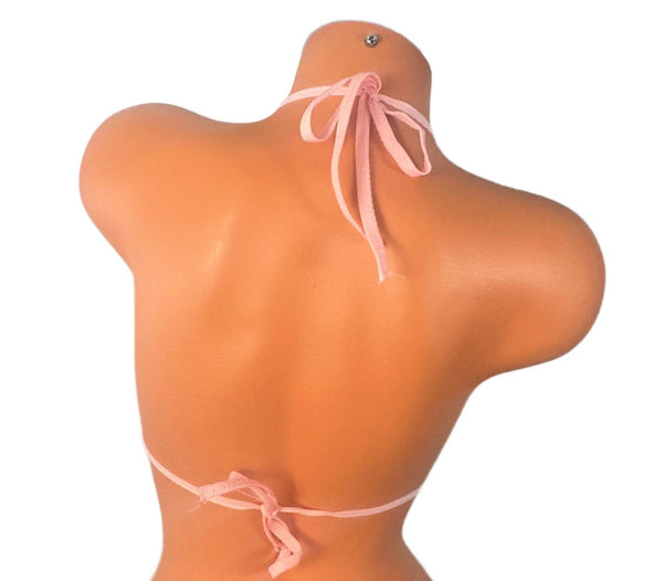 Metallic Leopard Baby Pink Trim Micro Triangle Top